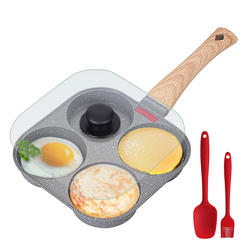 Egg Waffle Pan - Non Stick 4-Cup Egg Frying Pan